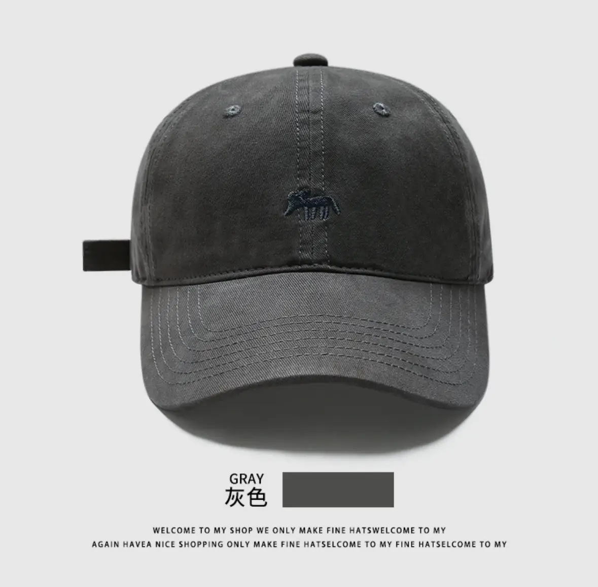 Haze Blue Embroidered Baseball Cap for Men Women 2026
