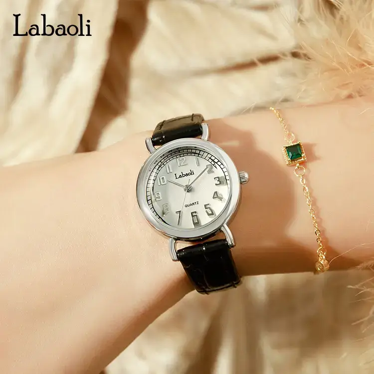La Boli Gold Quartz Women's Watch with Green Bracelet