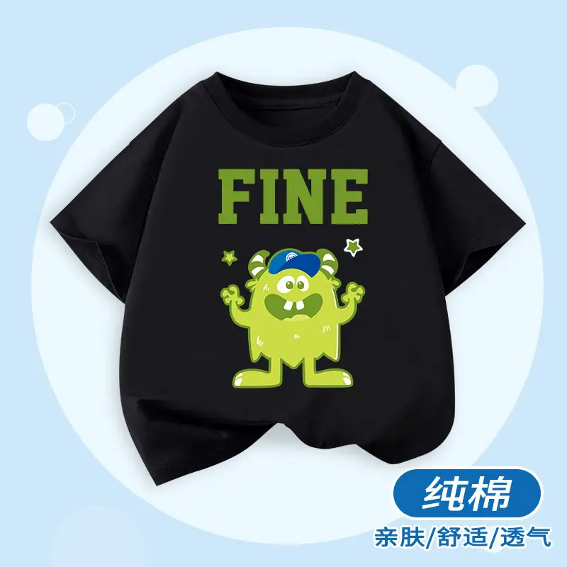 Boys Cotton Cartoon T-Shirt Blue Duck on Scooter - Image 12