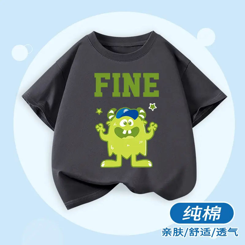 Boys Cotton Cartoon T-Shirt Blue Duck on Scooter - Image 15