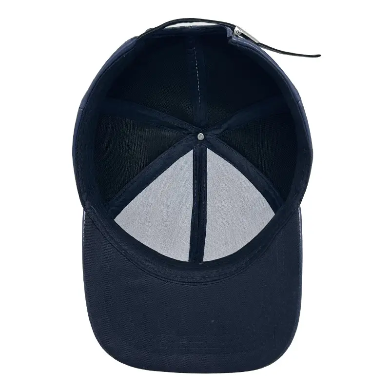 Men Navy Blue Leather Baseball Cap 111cm - Image 7