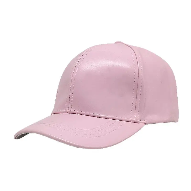 Men Navy Blue Leather Baseball Cap 111cm - Image 8
