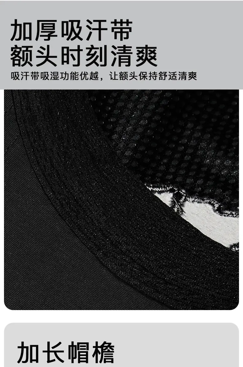 Perforated Baseball Cap 7.5cm Long, Black, UV Protective — feature 8