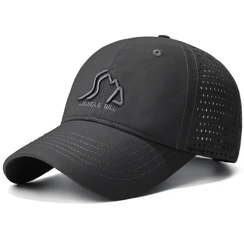 Perforated Baseball Cap 7.5cm Long, Black, UV Protective - Image 3