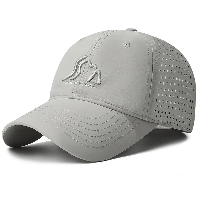 Perforated Baseball Cap 7.5cm Long, Black, UV Protective - Image 4