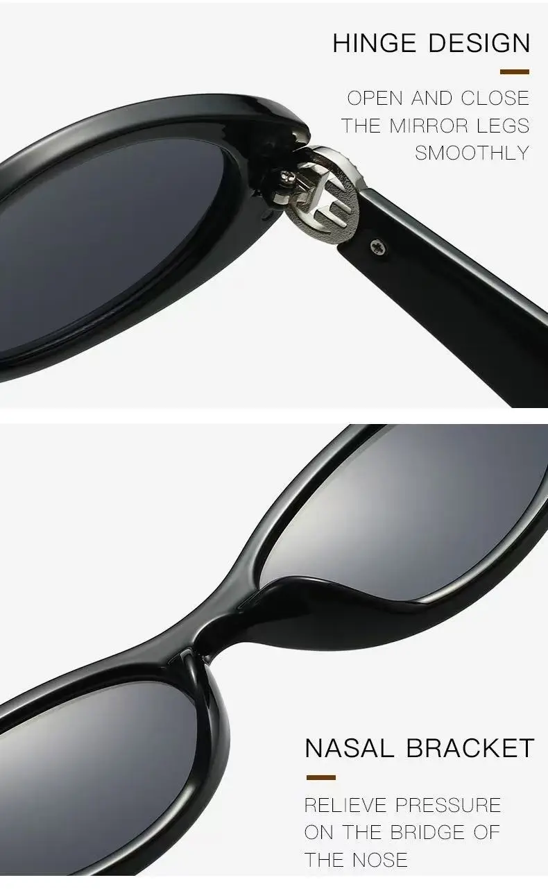 Cat-Eye Sunglasses Black Frame Dark้็ โ feature 12