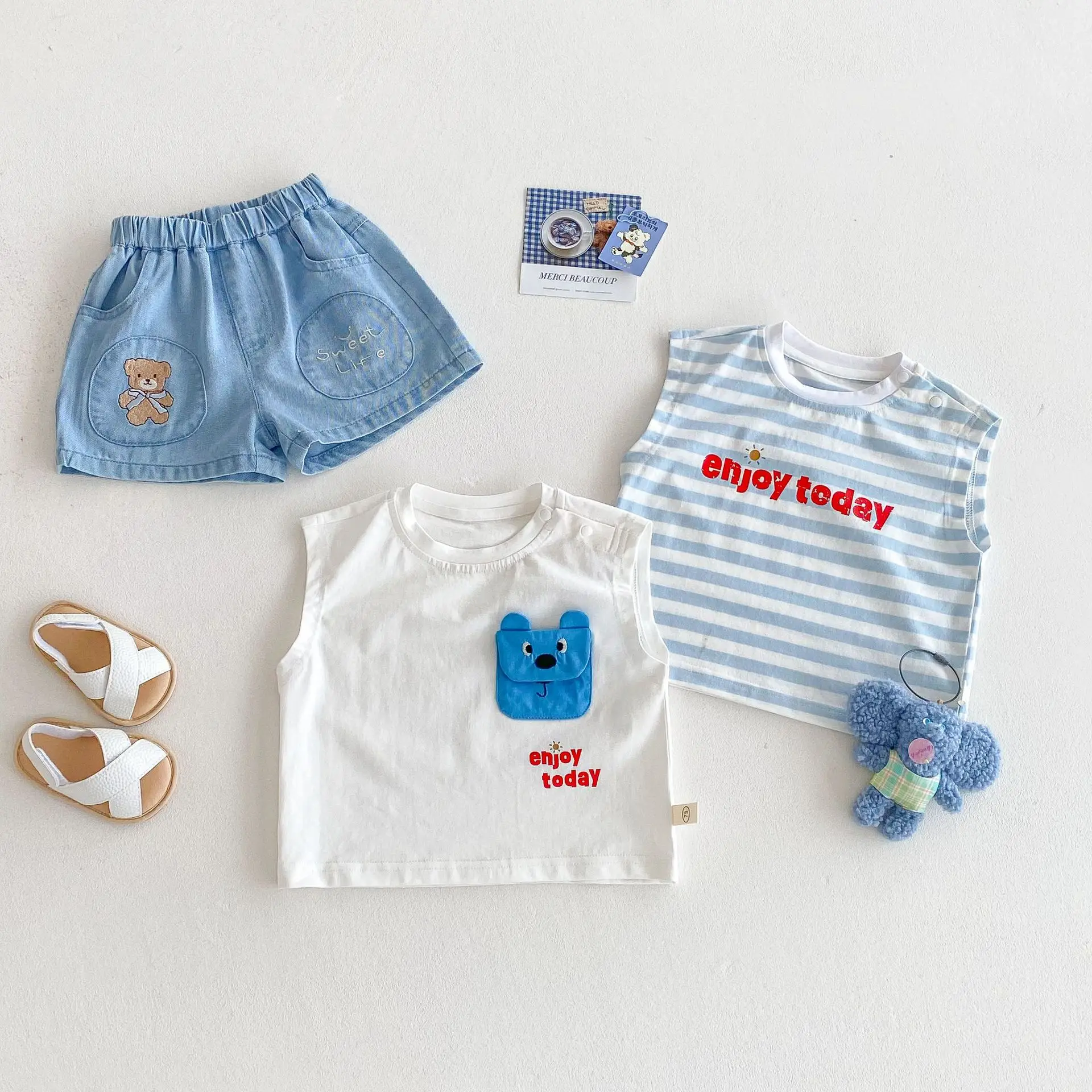 Children Striped Vest Blue White 2026 Summer - Image 6