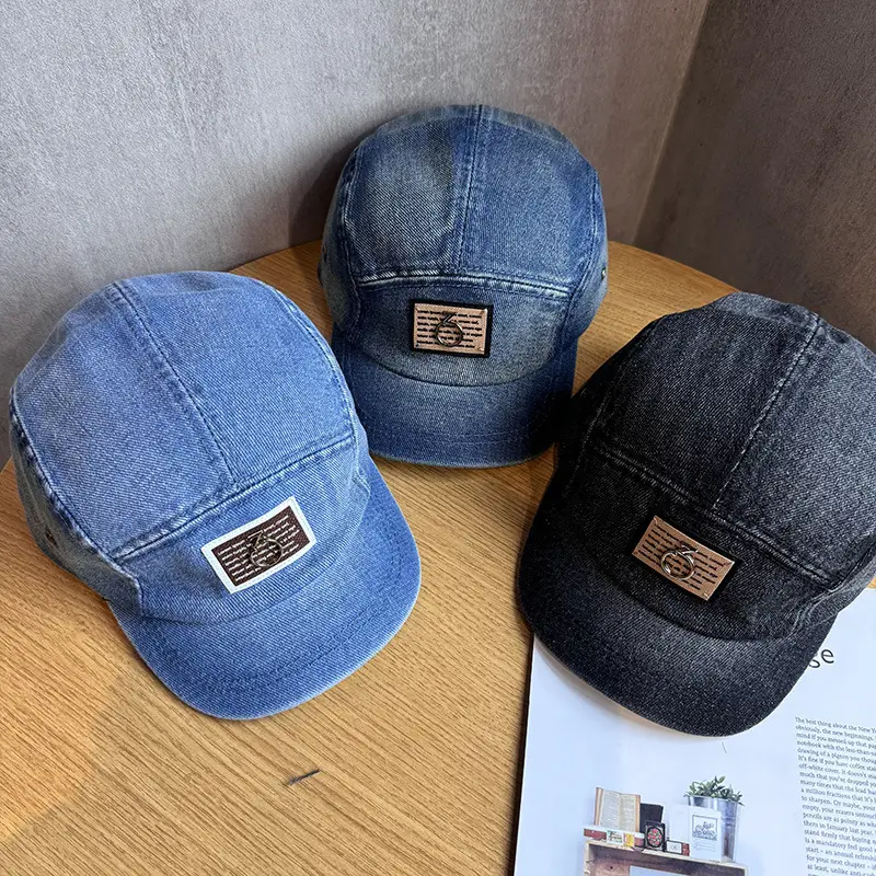 Japanese-Style Washed Denim Cap for Men - Image 6