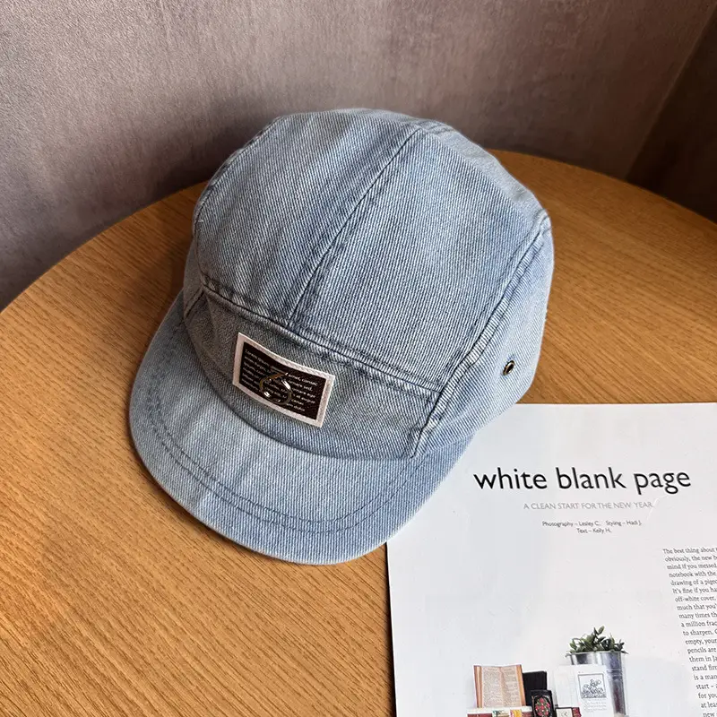 Japanese-Style Washed Denim Cap for Men - Image 2