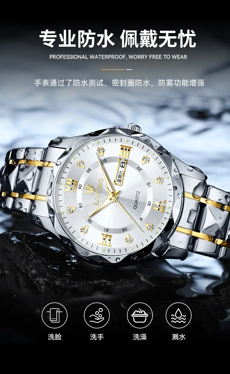 Longbo Green Quartz Men's Watch with Calendar — feature 10