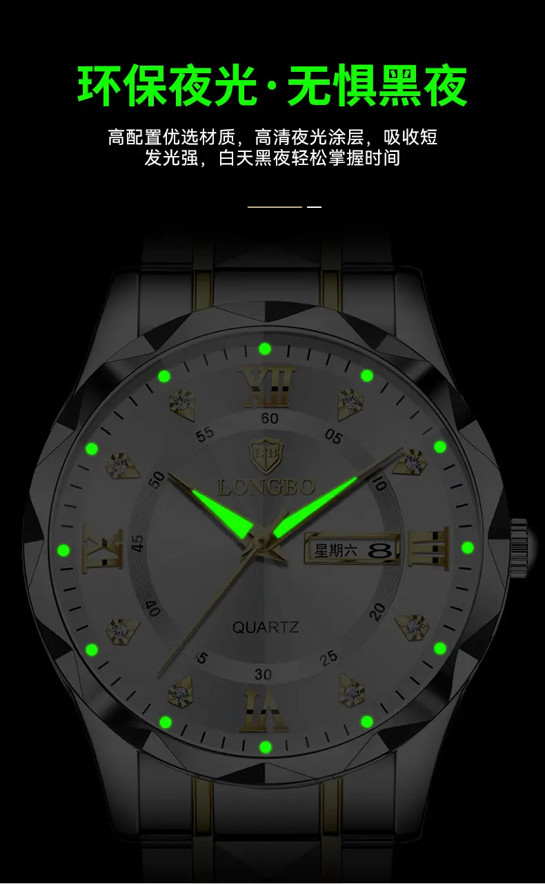 Longbo Green Quartz Men's Watch with Calendar — feature 8