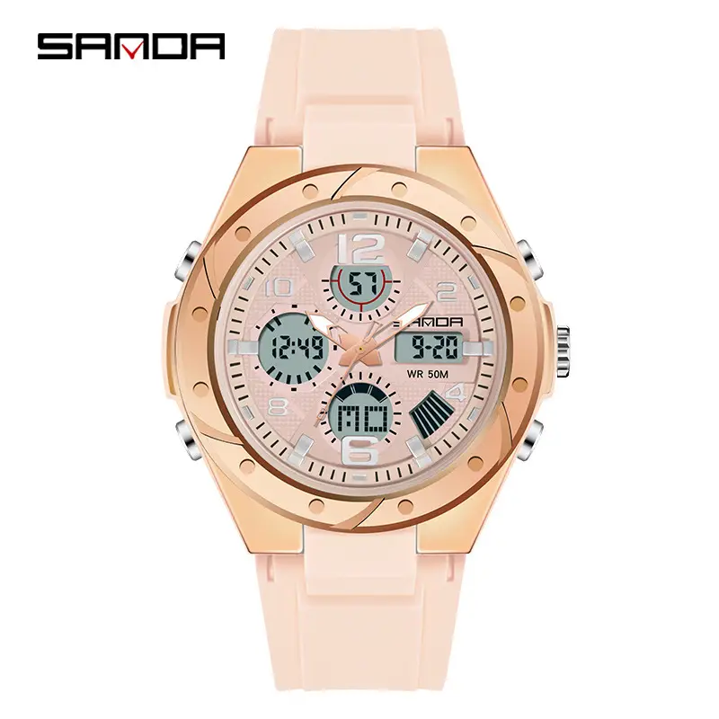 Sanda Multifunctional Luminous Sports Watch Rose Gold - Image 25