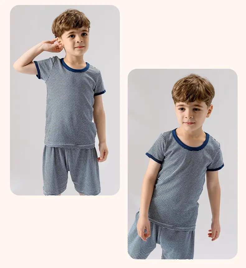 Baby Boys Cotton T-Shirt Set White Blue Summer — feature 11