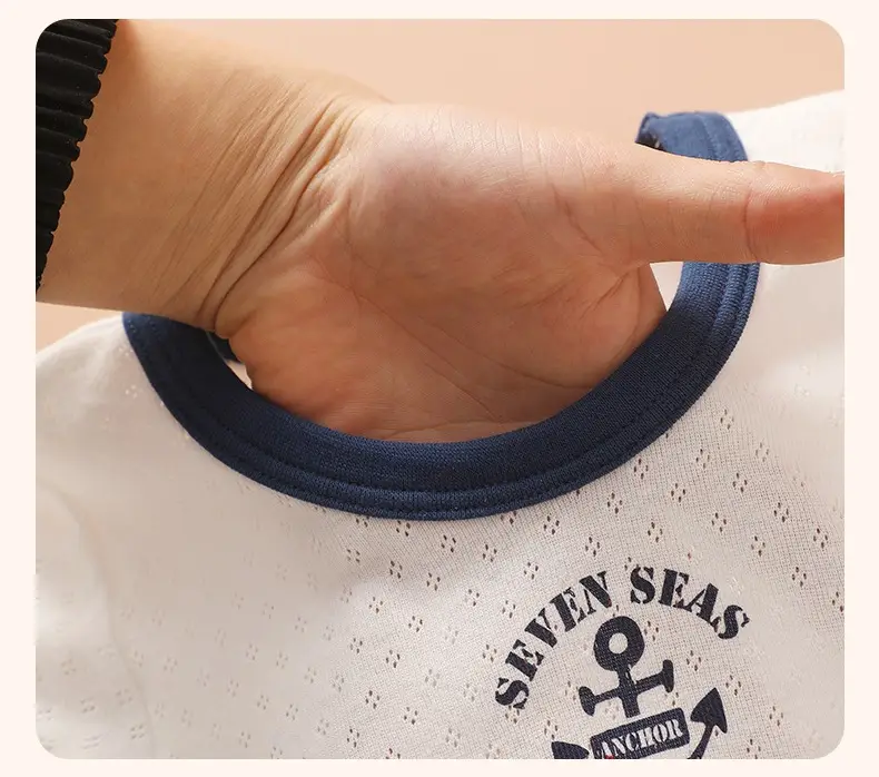 Baby Boys Cotton T-Shirt Set White Blue Summer — feature 21