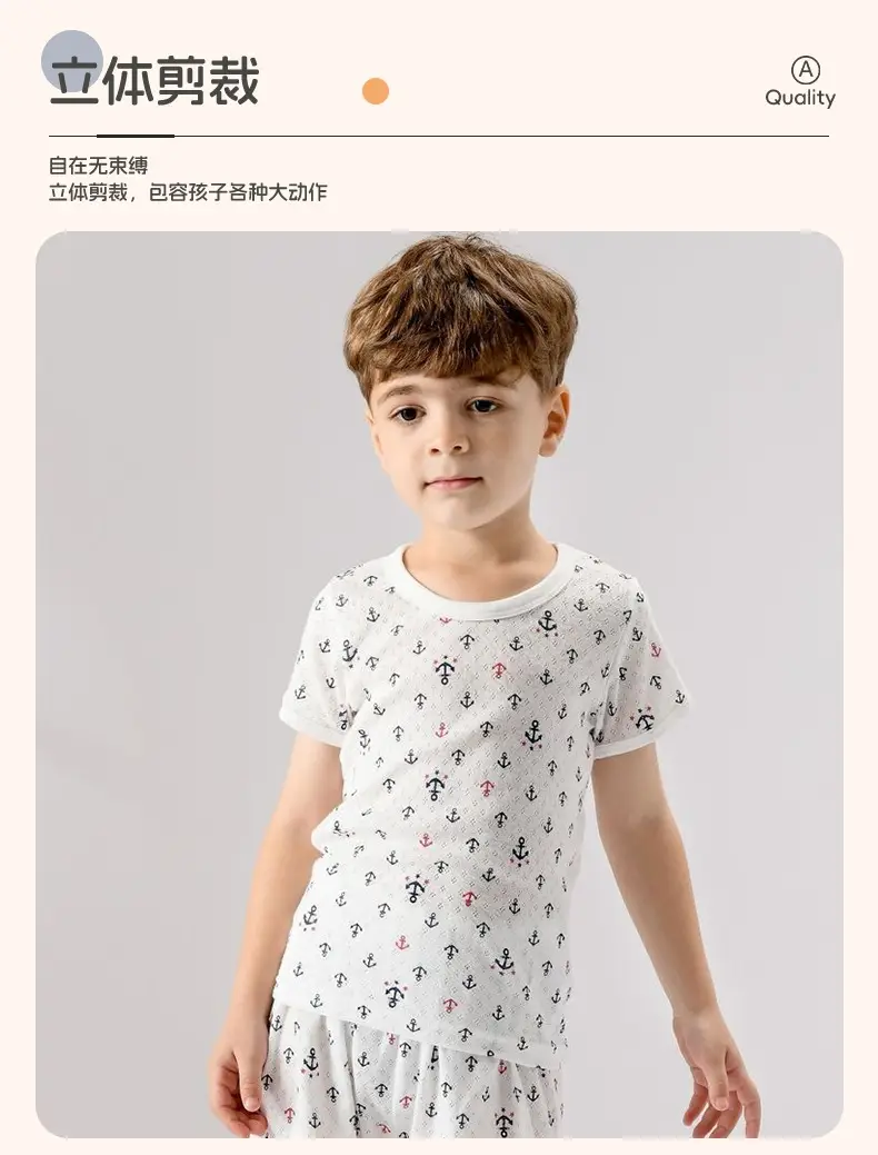 Baby Boys Cotton T-Shirt Set White Blue Summer — feature 8