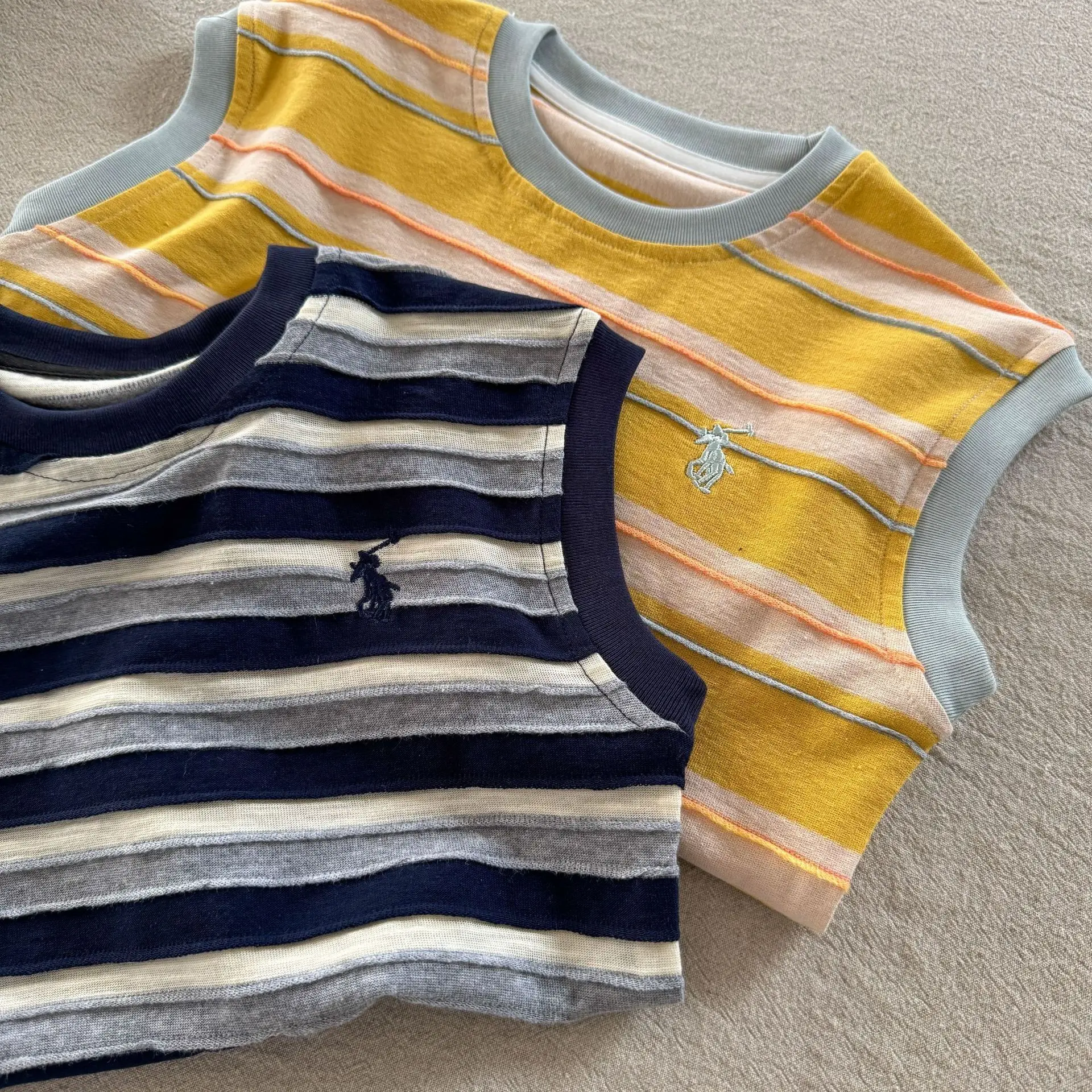 Children Striped T-Shirt Set Navy Yellow 2025 — feature 10