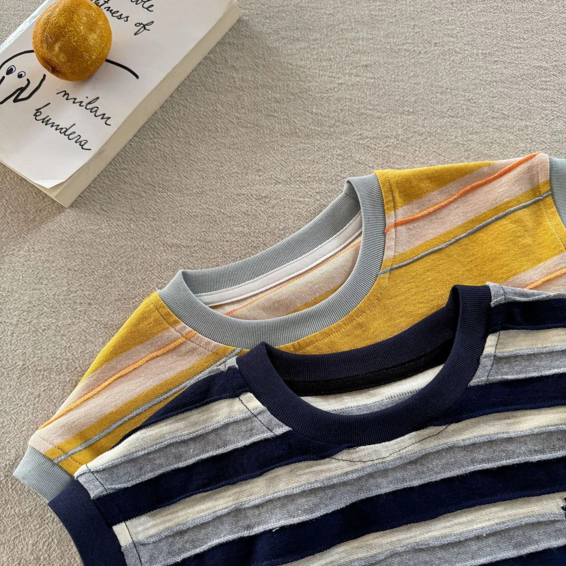 Children Striped T-Shirt Set Navy Yellow 2025 — feature 11