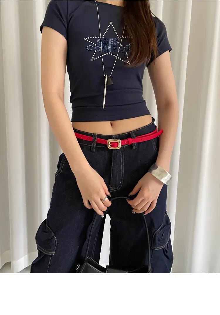 High-End Red Belt for Women Slim Girdle Jeans Belt — feature 11
