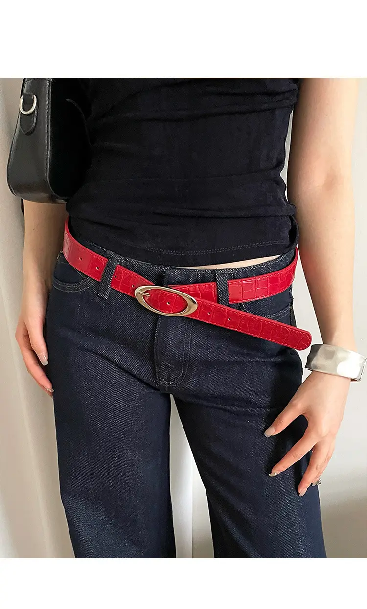High-End Red Belt for Women Slim Girdle Jeans Belt — feature 3