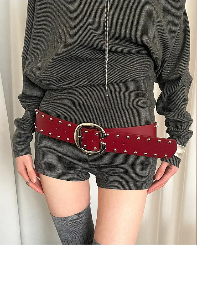High-End Red Belt for Women Slim Girdle Jeans Belt — feature 4
