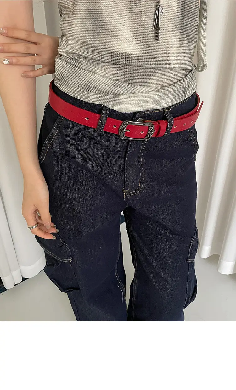 High-End Red Belt for Women Slim Girdle Jeans Belt — feature 9