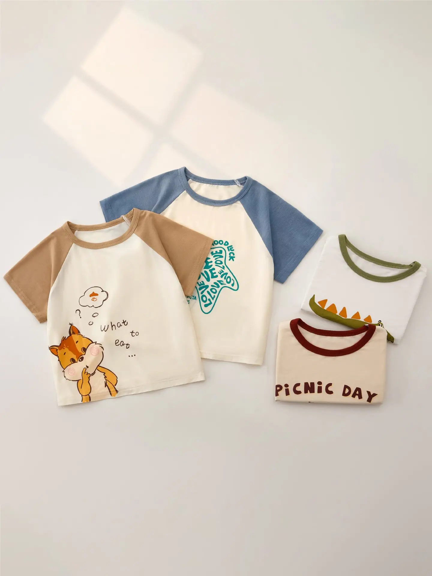 Baby's Cream Cake T-Shirt White Orange Short Sleeve