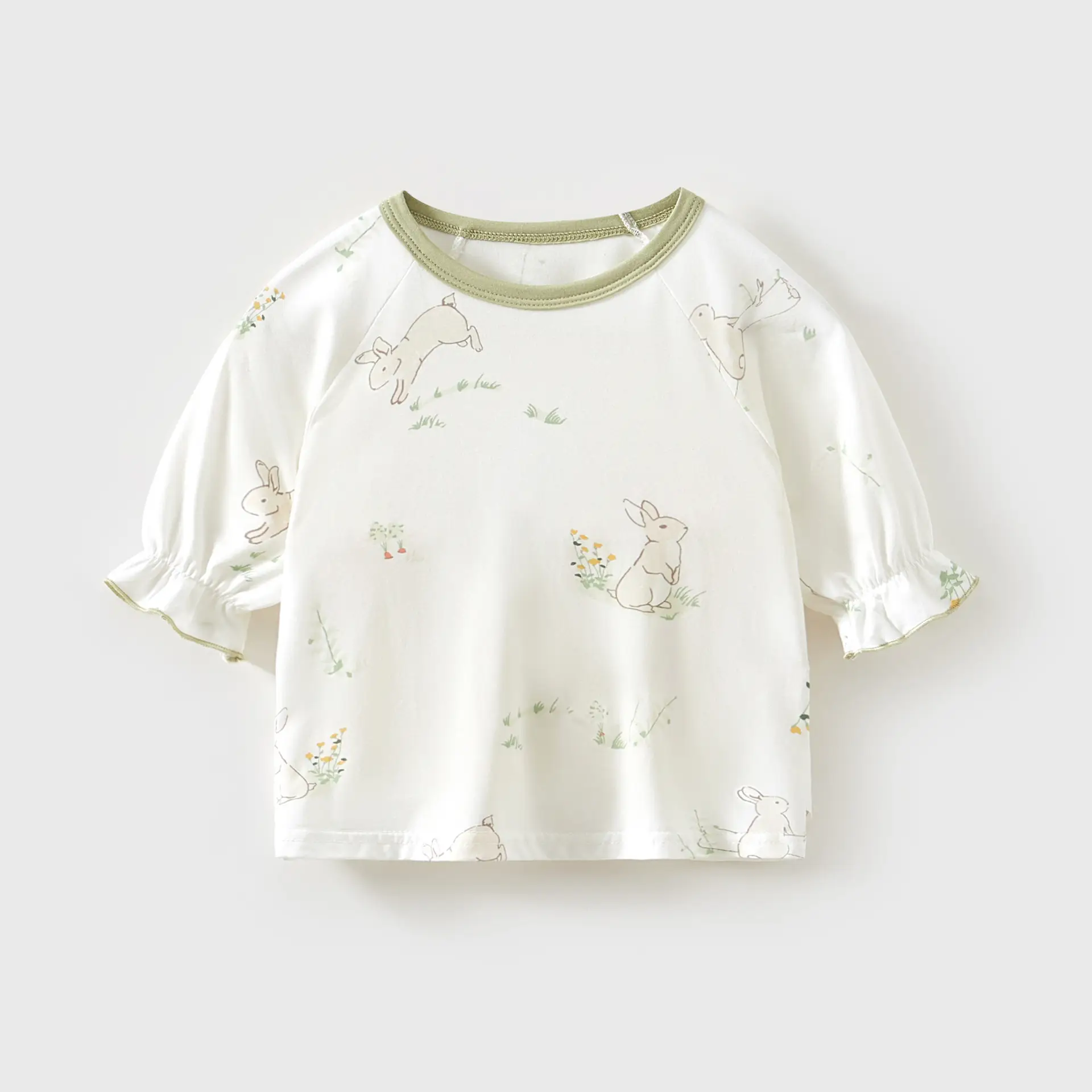 Baby's Cream Cake T-Shirt White Orange Short Sleeve