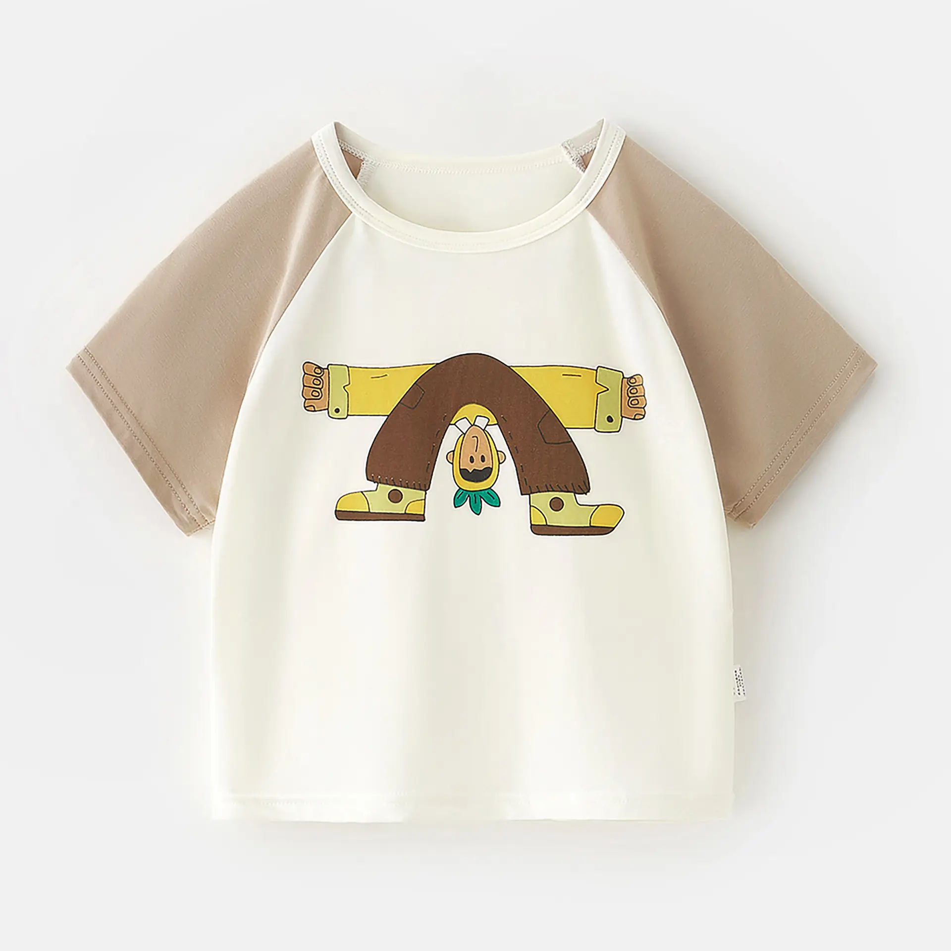 Baby's Cream Cake T-Shirt White Orange Short Sleeve