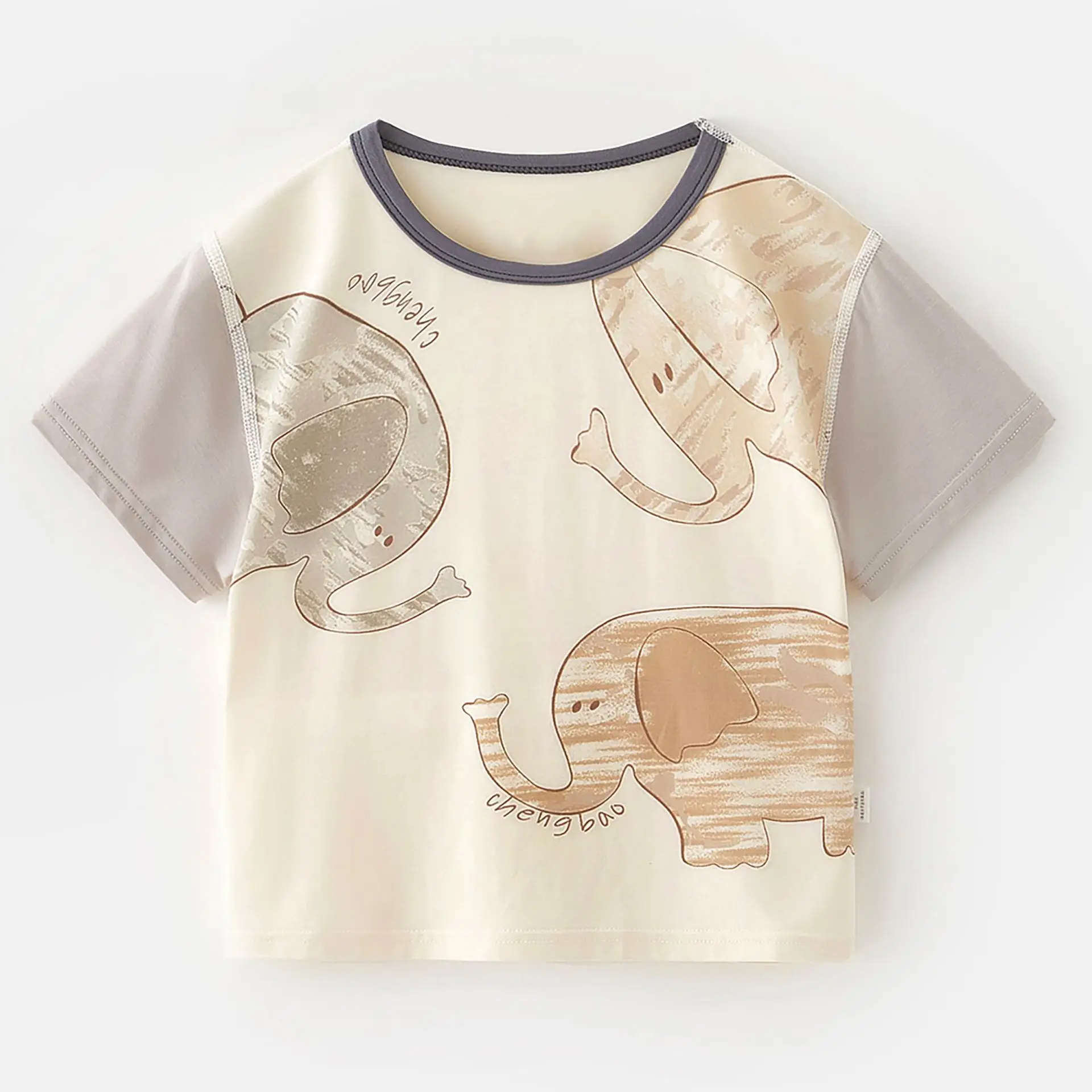 Baby's Cream Cake T-Shirt White Orange Short Sleeve