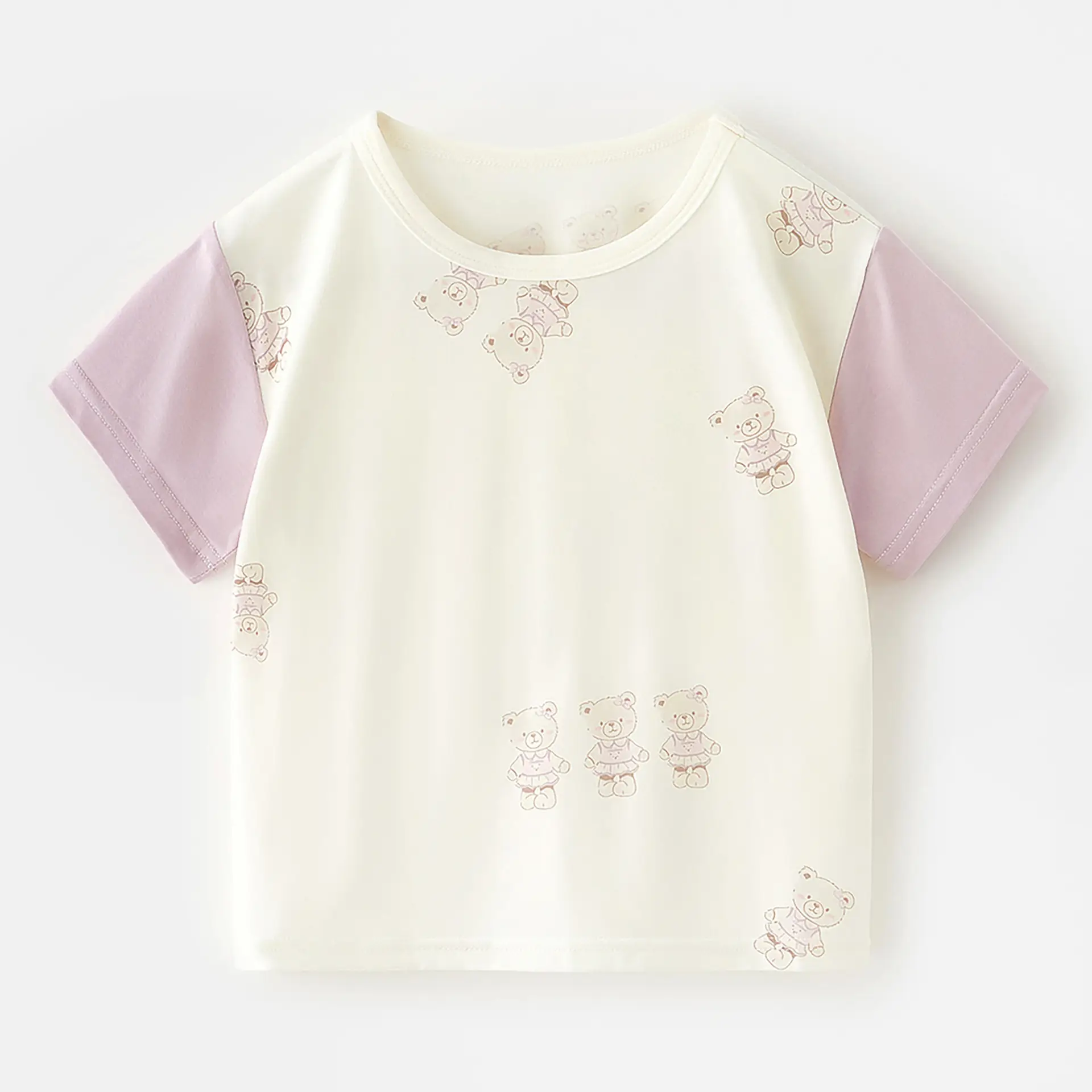Baby's Cream Cake T-Shirt White Orange Short Sleeve