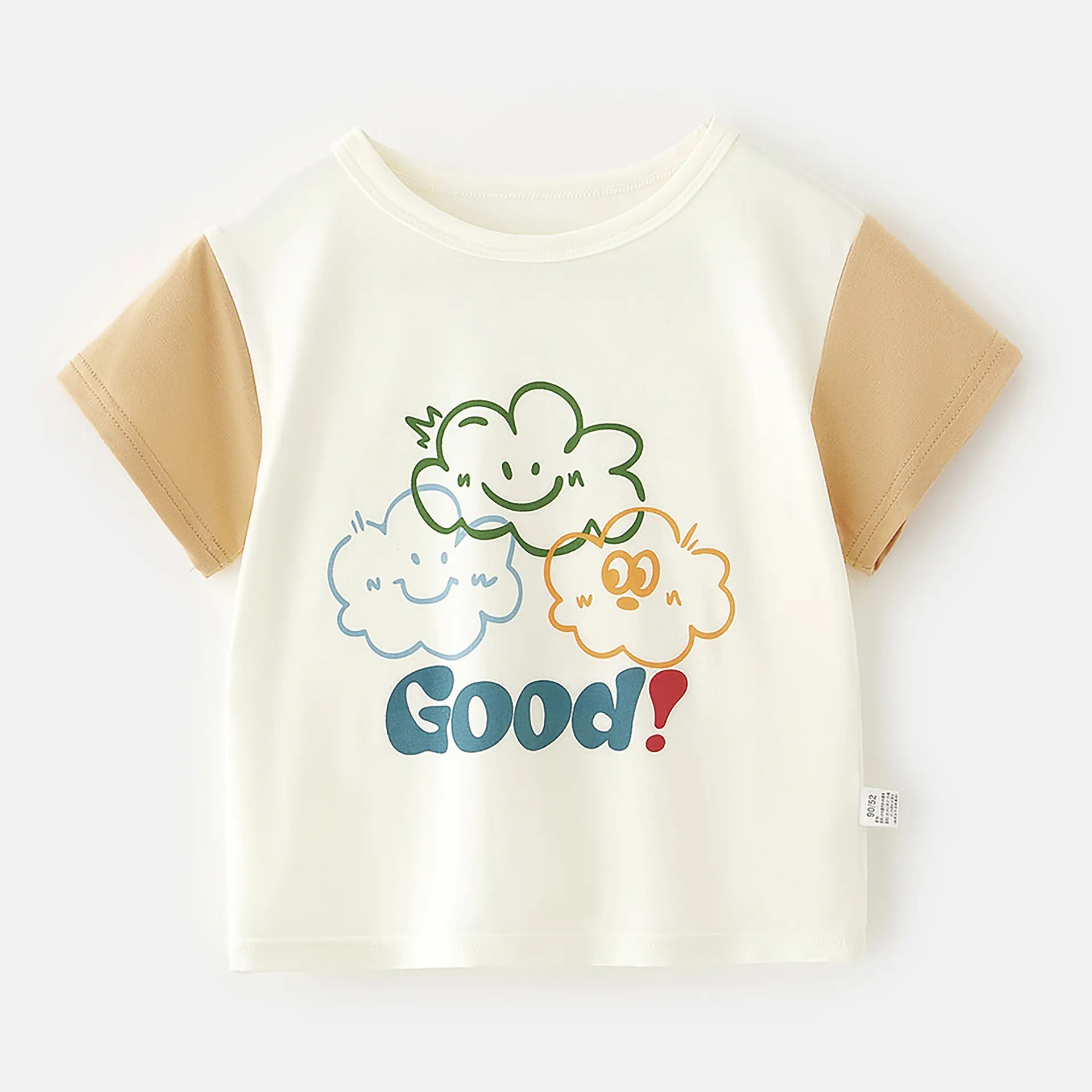 Baby's Cream Cake T-Shirt White Orange Short Sleeve