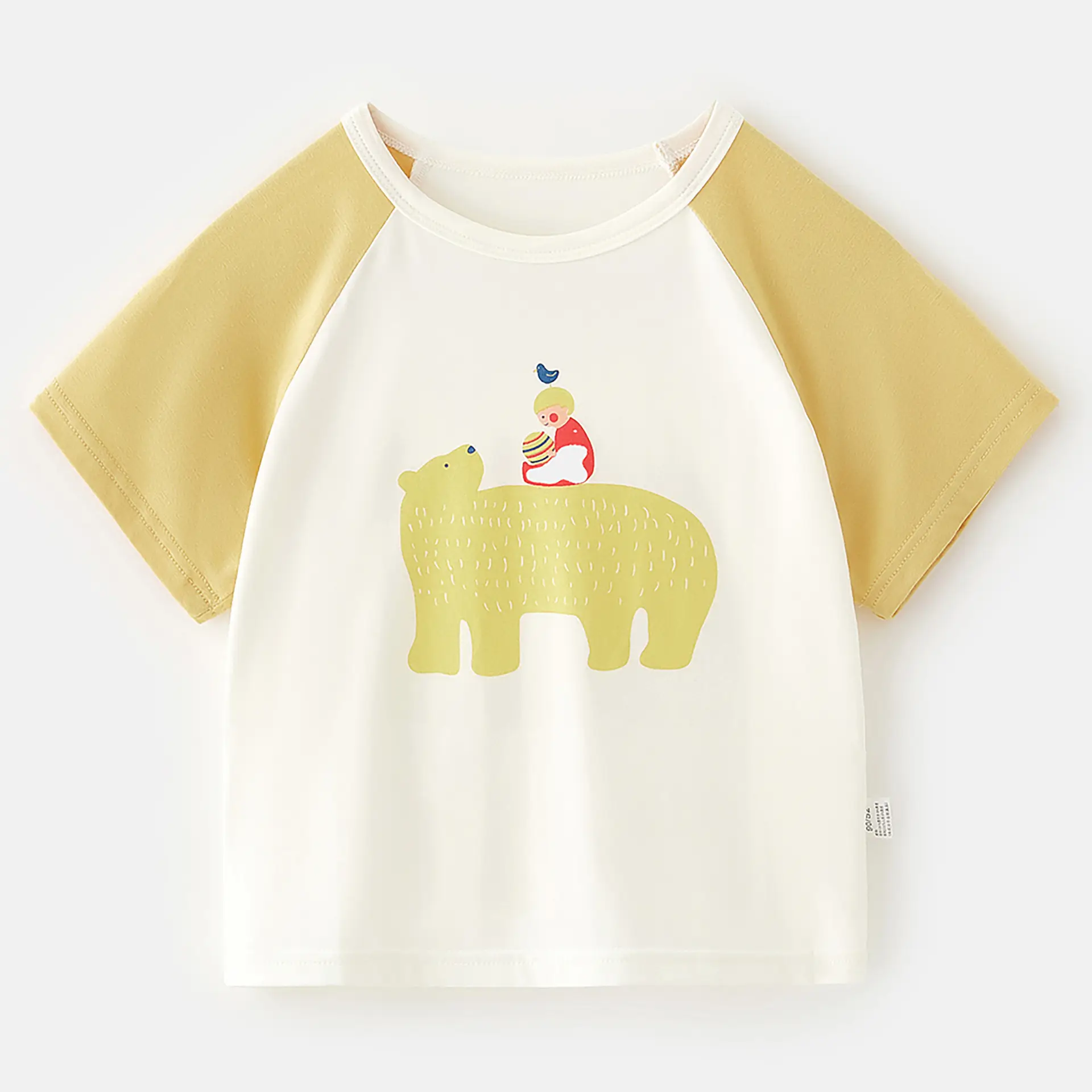 Baby's Cream Cake T-Shirt White Orange Short Sleeve