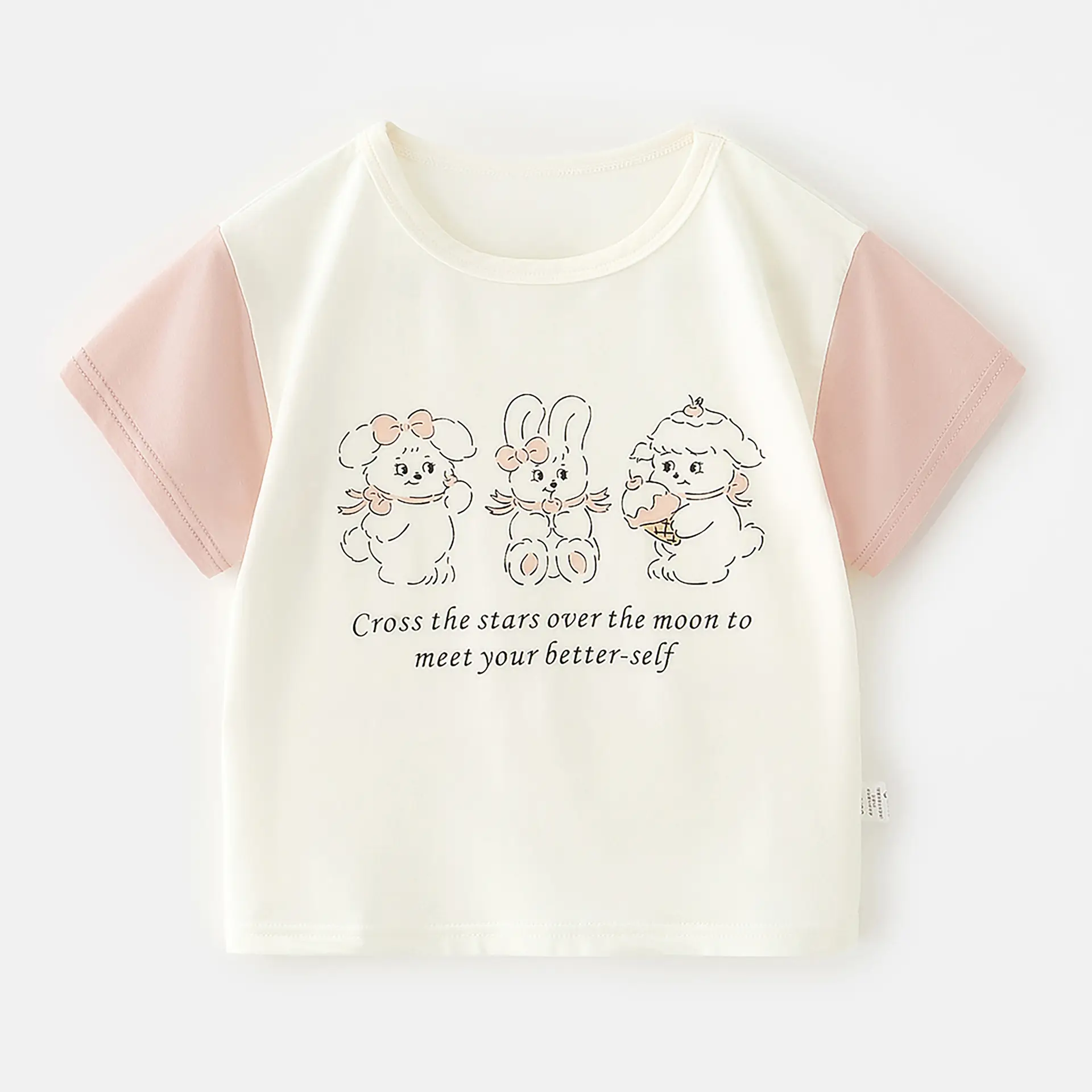 Baby's Cream Cake T-Shirt White Orange Short Sleeve
