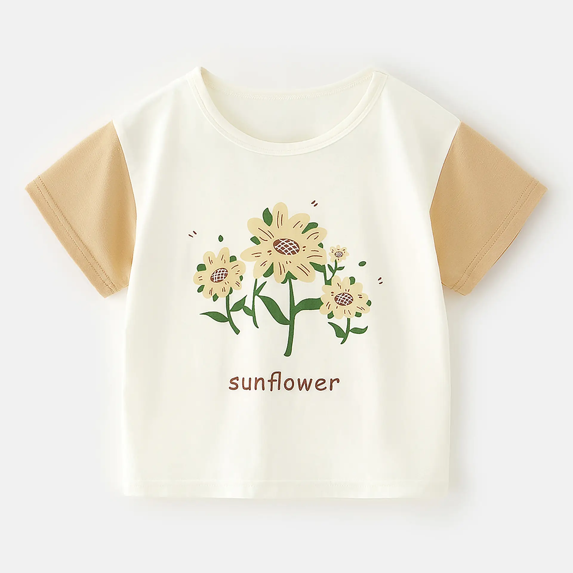 Baby's Cream Cake T-Shirt White Orange Short Sleeve