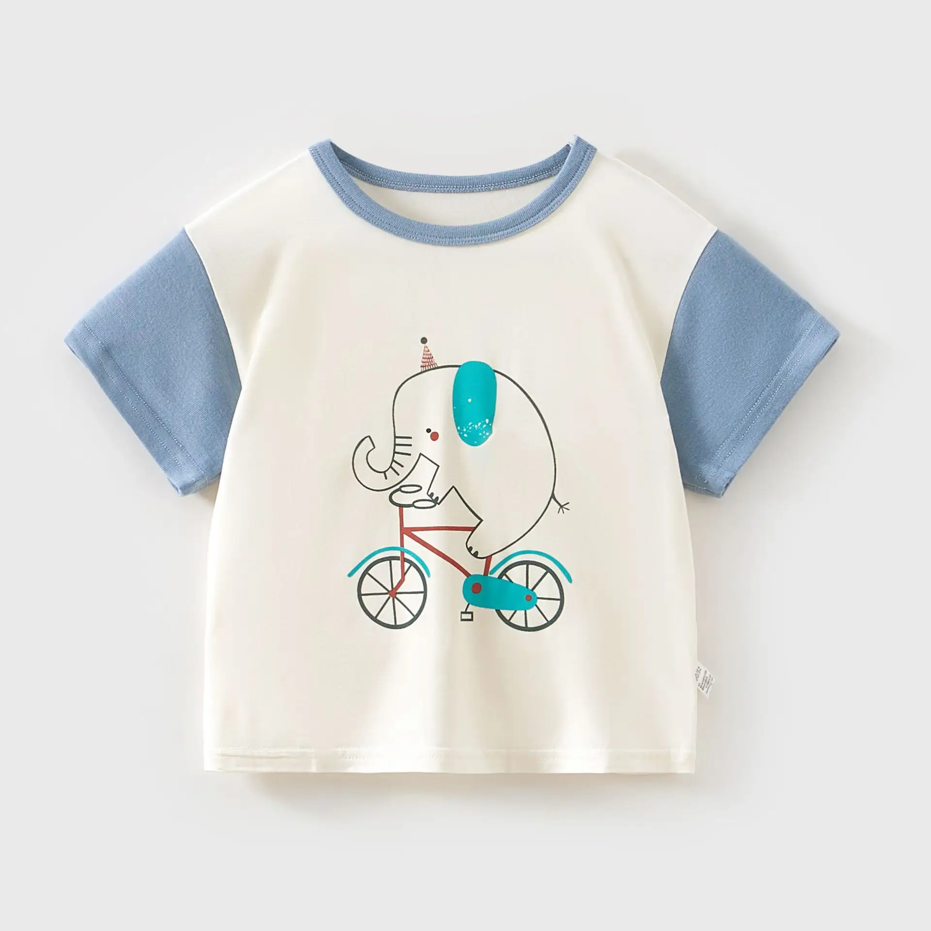 Baby's Cream Cake T-Shirt White Orange Short Sleeve