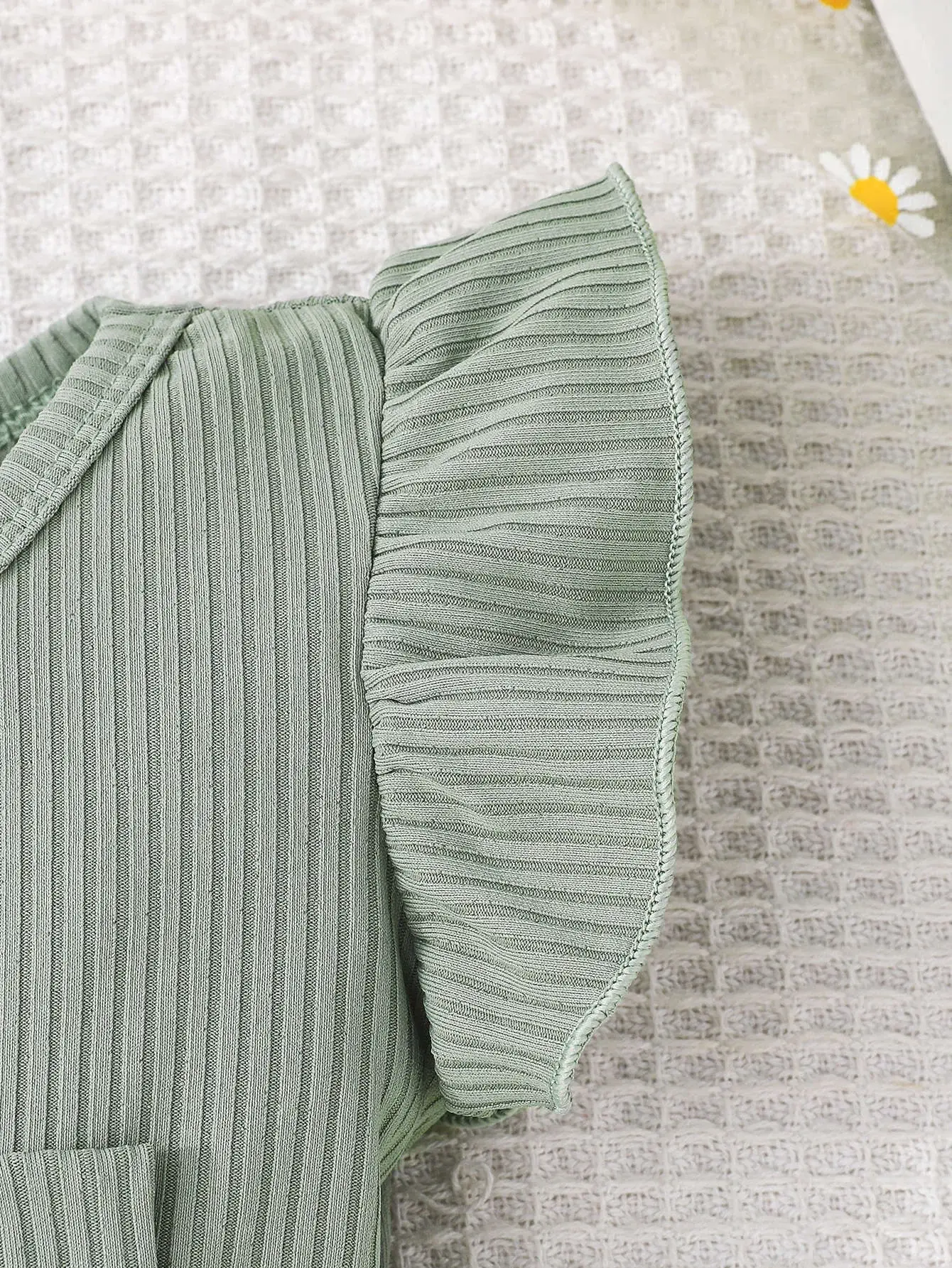 Green Bow Butterfly Print Baby Dress for Girls — feature 14