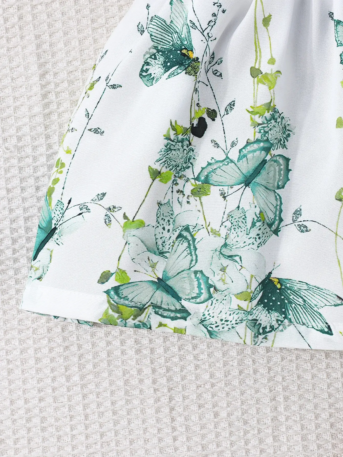 Green Bow Butterfly Print Baby Dress for Girls — feature 16