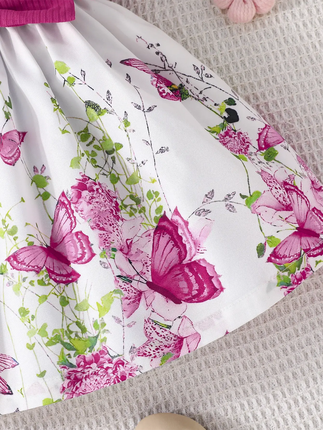 Green Bow Butterfly Print Baby Dress for Girls — feature 27