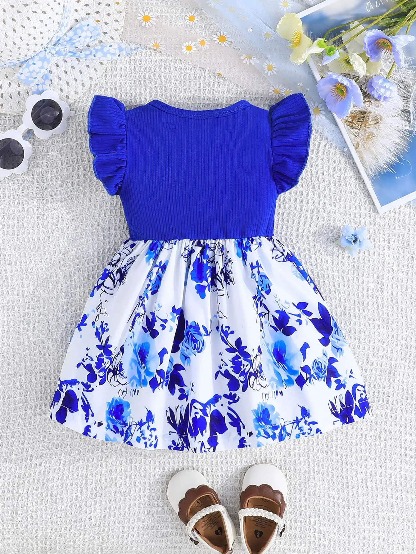 Green Bow Butterfly Print Baby Dress for Girls — feature 7