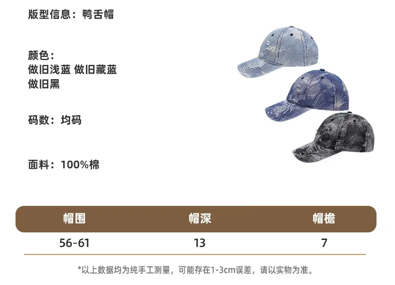 2025 Washed Distressed Baseball Cap Retro Cut — feature 6