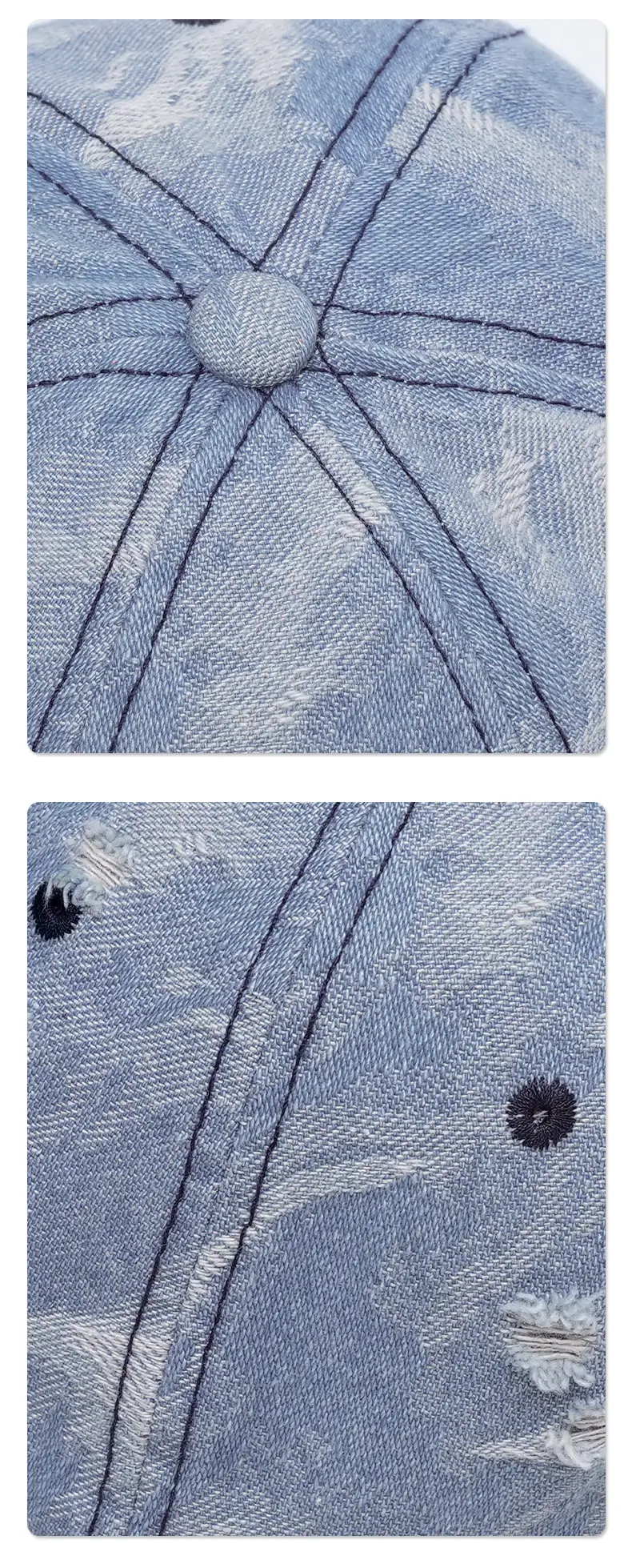 2025 Washed Distressed Baseball Cap Retro Cut — feature 9