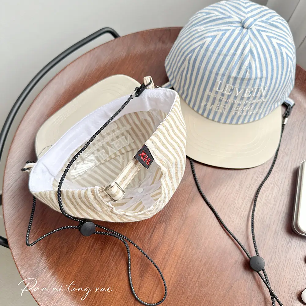 Parent-Child Striped Baseball Caps Thin Small