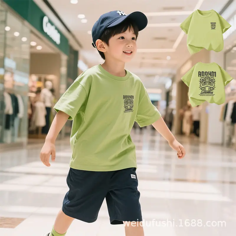 Boys T-Shirt Set Treasure Design Cotton Summer Wear - Image 12