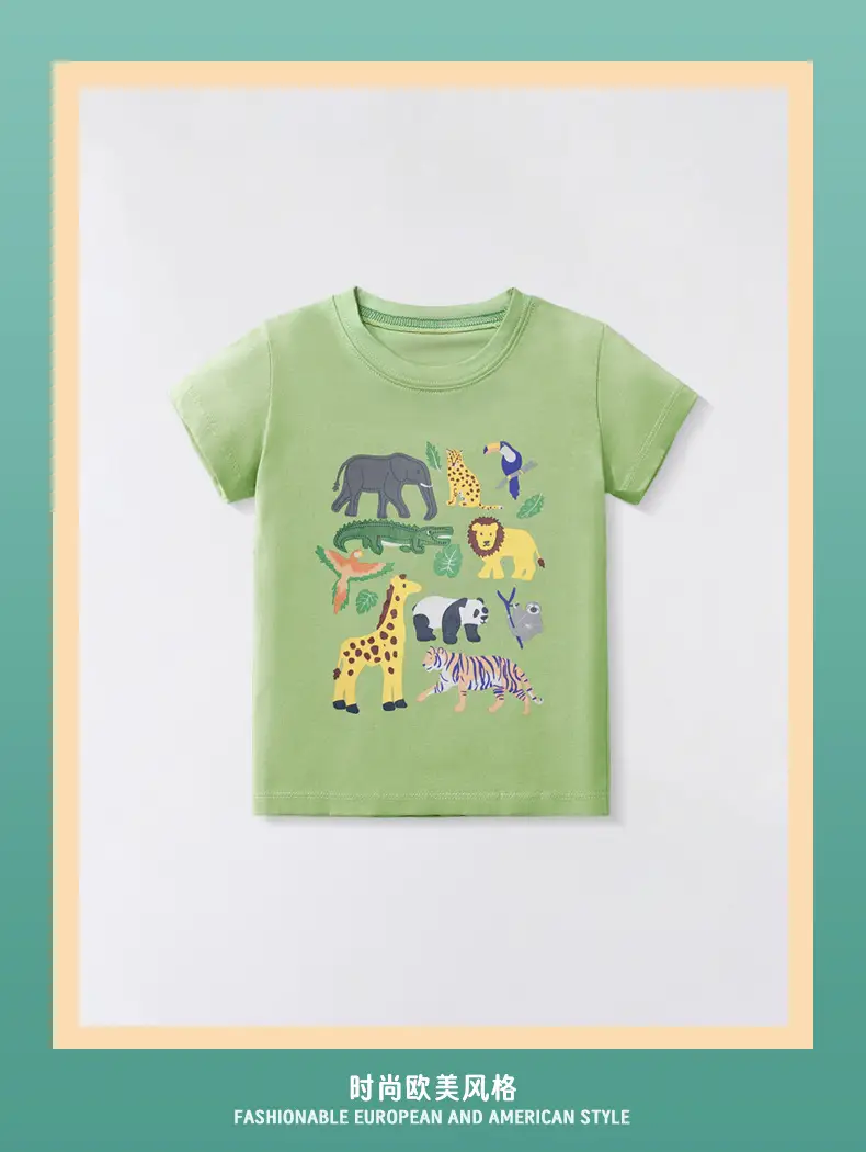 2025 Summer Cartoon T-Strips for Boys Green — feature 2