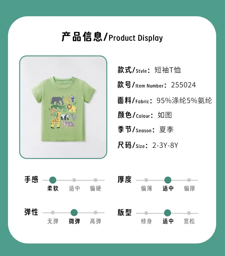 2025 Summer Cartoon T-Strips for Boys Green — feature 3