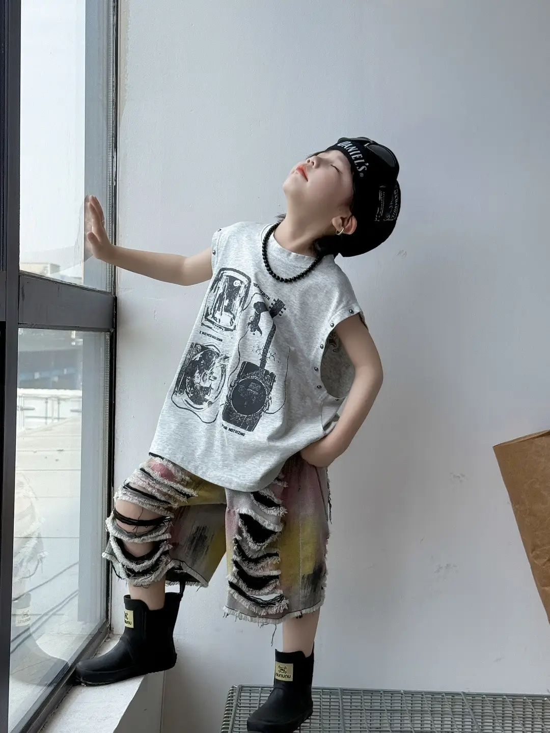Boys Korean Sleeveless Vest T-Shirt 2025 Summer
