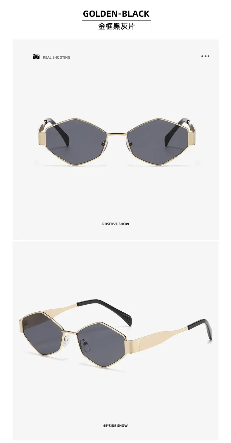 2025 Women Polygon Diamond Metal Sunglasses — feature 15