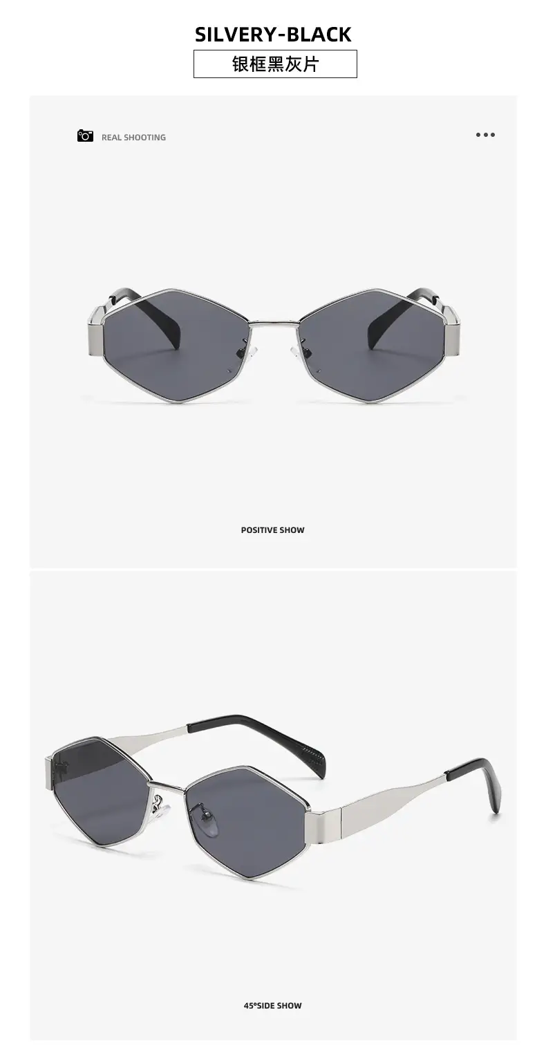 2025 Women Polygon Diamond Metal Sunglasses — feature 16
