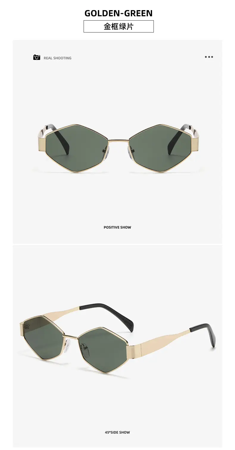 2025 Women Polygon Diamond Metal Sunglasses — feature 18