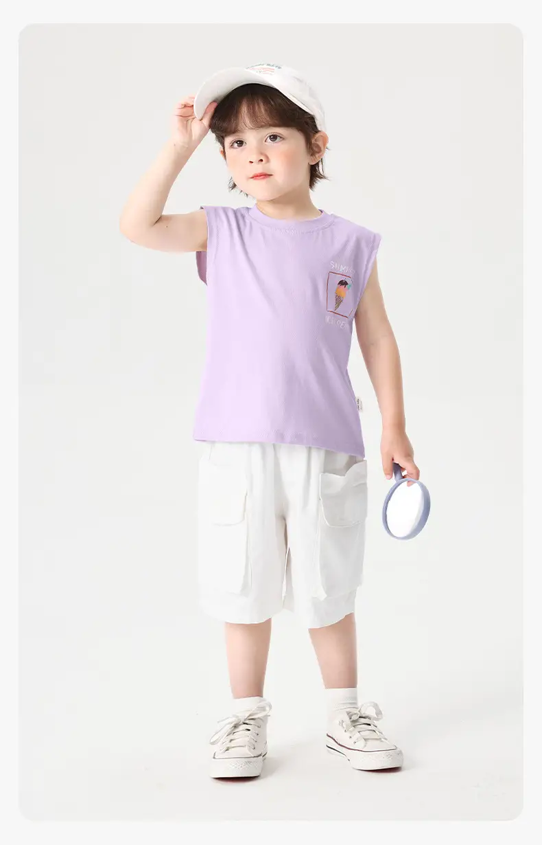 Right European Style Boys Vest Blue Cotton Summer 2026 — feature 14